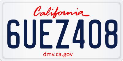 CA license plate 6UEZ408