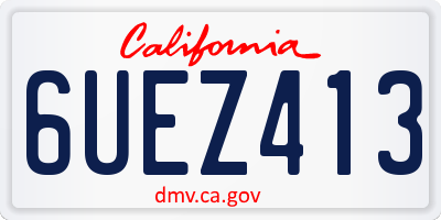 CA license plate 6UEZ413