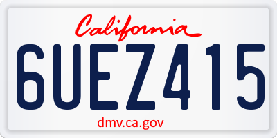 CA license plate 6UEZ415