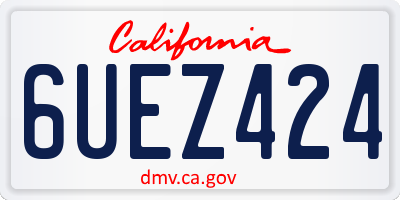 CA license plate 6UEZ424