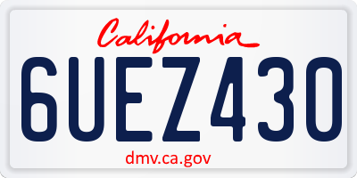 CA license plate 6UEZ430