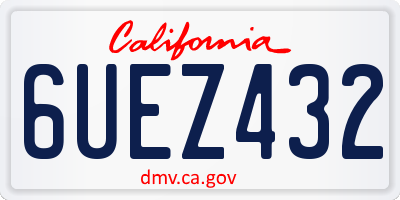 CA license plate 6UEZ432
