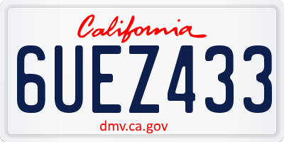 CA license plate 6UEZ433