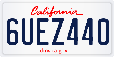 CA license plate 6UEZ440