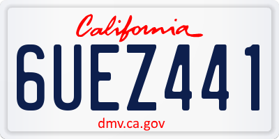 CA license plate 6UEZ441