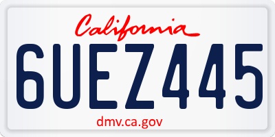CA license plate 6UEZ445