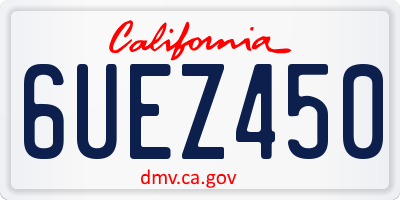 CA license plate 6UEZ450