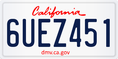 CA license plate 6UEZ451
