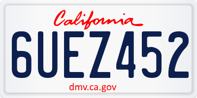 CA license plate 6UEZ452