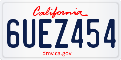 CA license plate 6UEZ454