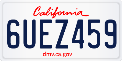 CA license plate 6UEZ459