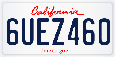 CA license plate 6UEZ460
