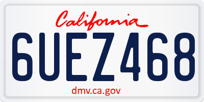 CA license plate 6UEZ468