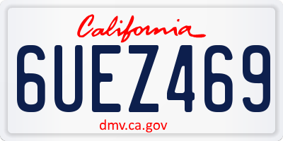 CA license plate 6UEZ469
