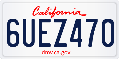 CA license plate 6UEZ470