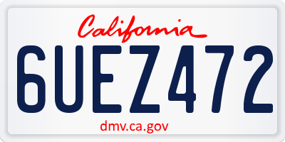 CA license plate 6UEZ472