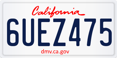 CA license plate 6UEZ475