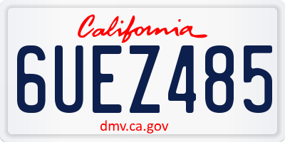 CA license plate 6UEZ485