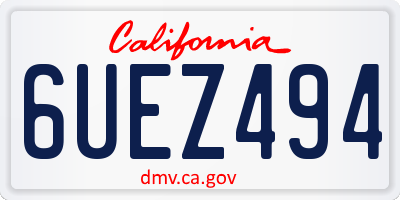 CA license plate 6UEZ494