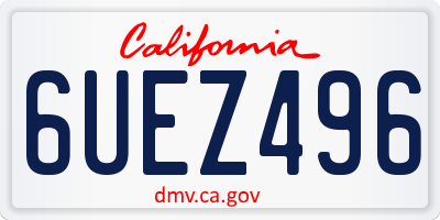 CA license plate 6UEZ496