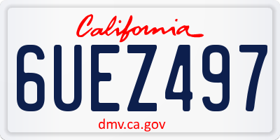 CA license plate 6UEZ497
