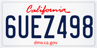 CA license plate 6UEZ498