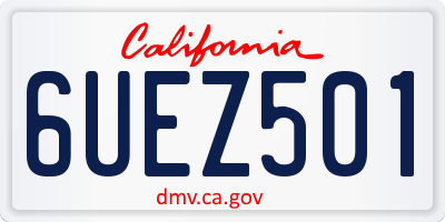 CA license plate 6UEZ501