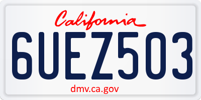 CA license plate 6UEZ503