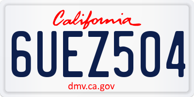 CA license plate 6UEZ504