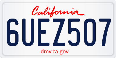 CA license plate 6UEZ507