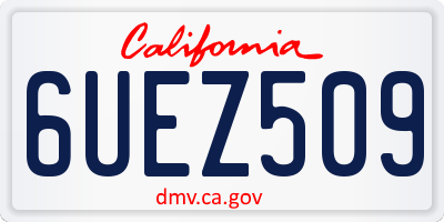 CA license plate 6UEZ509