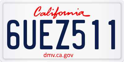 CA license plate 6UEZ511