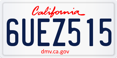 CA license plate 6UEZ515