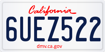 CA license plate 6UEZ522