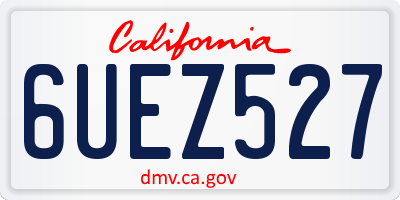CA license plate 6UEZ527