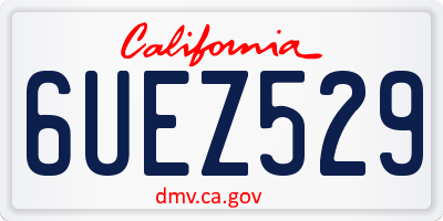 CA license plate 6UEZ529