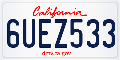 CA license plate 6UEZ533