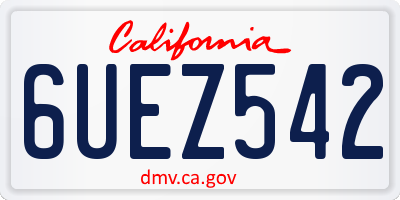 CA license plate 6UEZ542