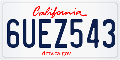 CA license plate 6UEZ543