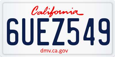CA license plate 6UEZ549