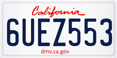 CA license plate 6UEZ553