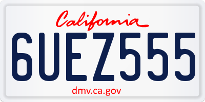 CA license plate 6UEZ555