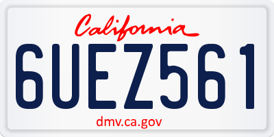 CA license plate 6UEZ561