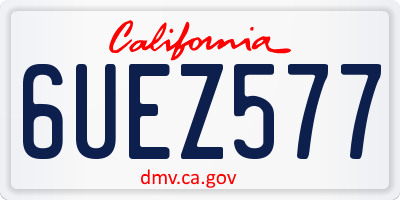 CA license plate 6UEZ577