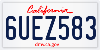 CA license plate 6UEZ583