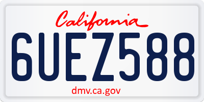 CA license plate 6UEZ588