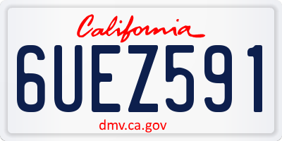 CA license plate 6UEZ591
