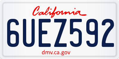 CA license plate 6UEZ592