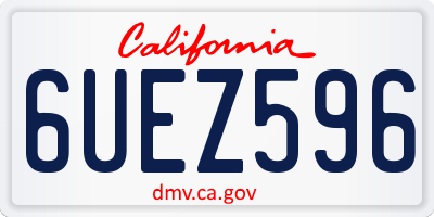 CA license plate 6UEZ596