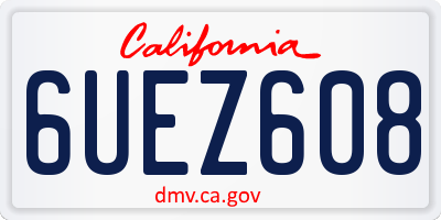 CA license plate 6UEZ608